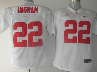 Alabama Crimson Tide #22 Ingram White NCAA Jerseys